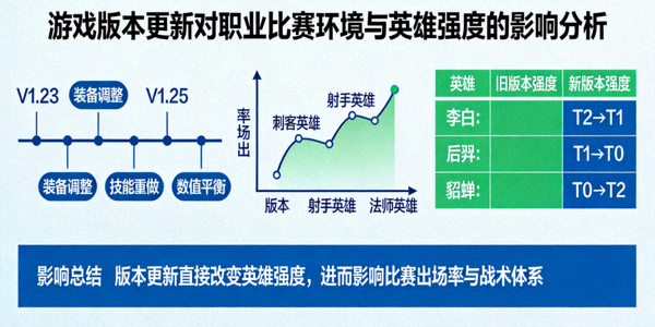 游戏版本更新对职业比赛环境与英雄强度的影响分析